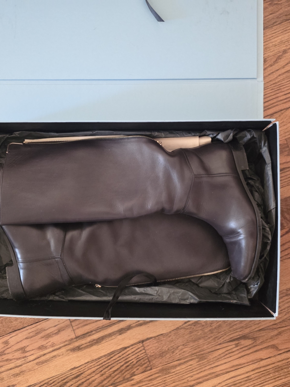 Lanvin Deep Brown Leather Over-the-Knee Zip Boots